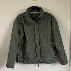 Lou & Grey Forest Green Quilted Puffer Coat